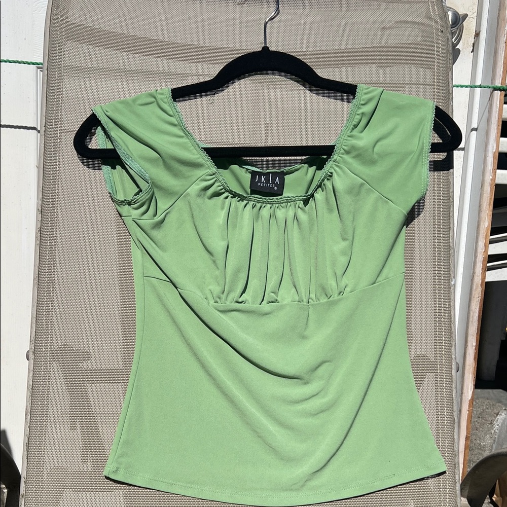 JKLA Light Green Ruched Blouse